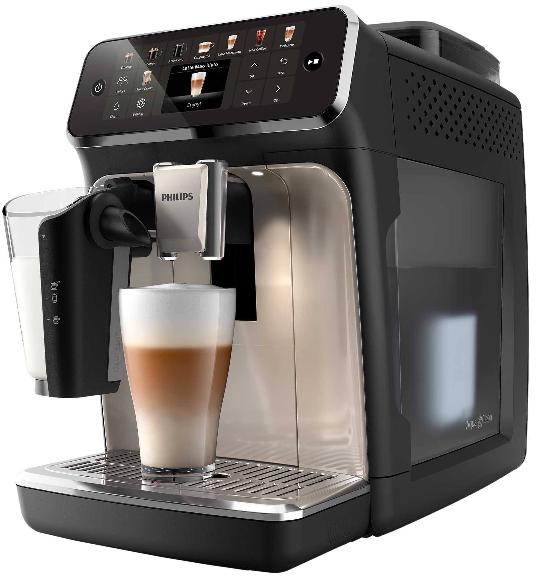 PHILIPS EP5447/90 Serie 5400 LatteGo 11 Kaffeespezialitäten Kaffeevollautomat Schwarz/Chrom