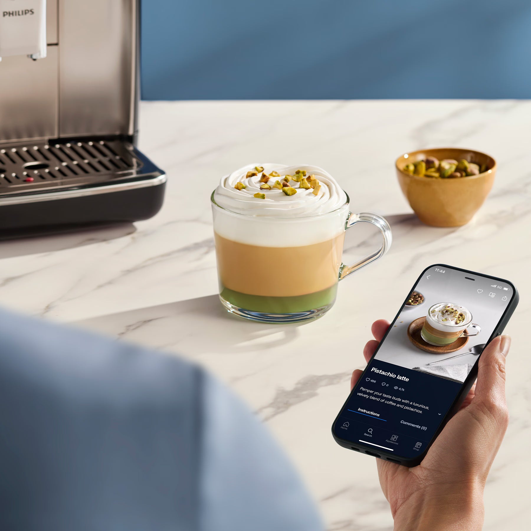 PHILIPS EP5447/90 Serie 5400 LatteGo 11 Kaffeespezialitäten Kaffeevollautomat Schwarz/Chrom