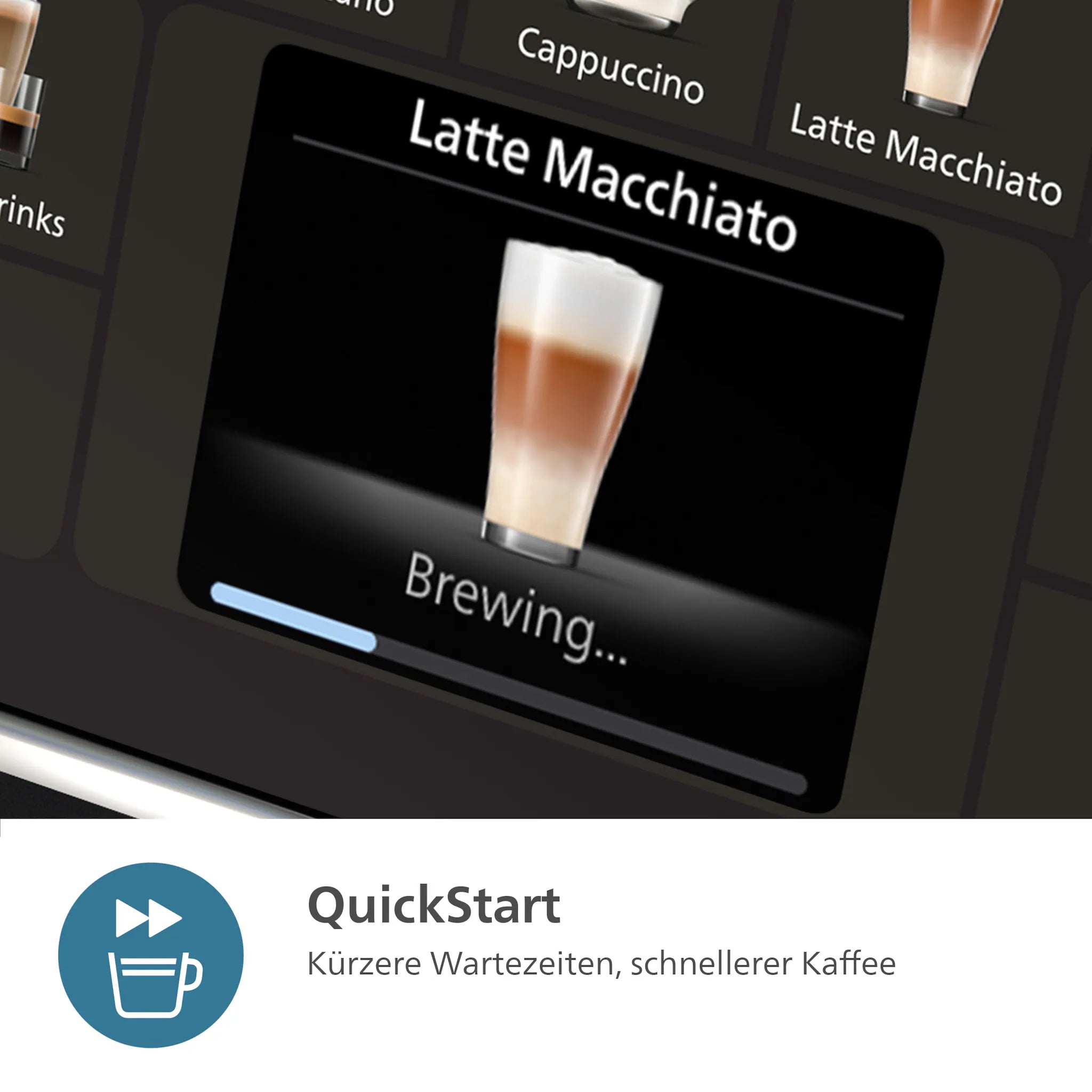 Philips Kaffeevollautomat EP5544/80 5500 Series, 20 Kaffeespezialitäten (heiß oder eisgekühlt),LatteGo-Milchsystem, SilentBrew Technologie, Grau/Kupfer